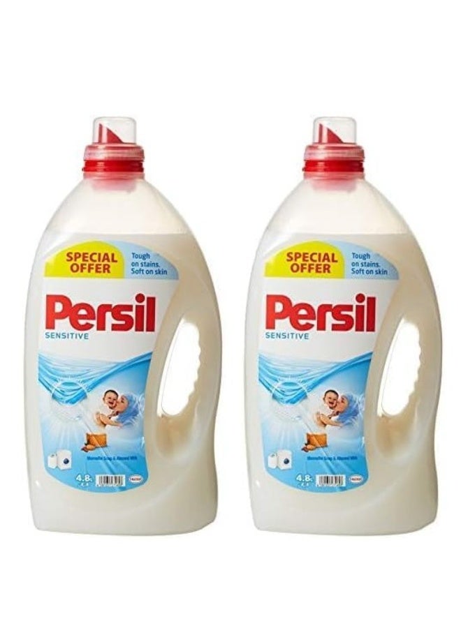 برسيل منظف ​​غسيل الملابس السائل برسيل للبشرة الحساسة والأطفال، 4.8 لتر (عبوة من قطعتين) - Image 1